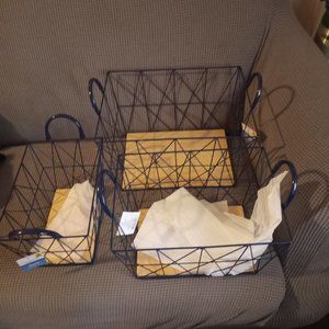 3pc. Metal storage baskets